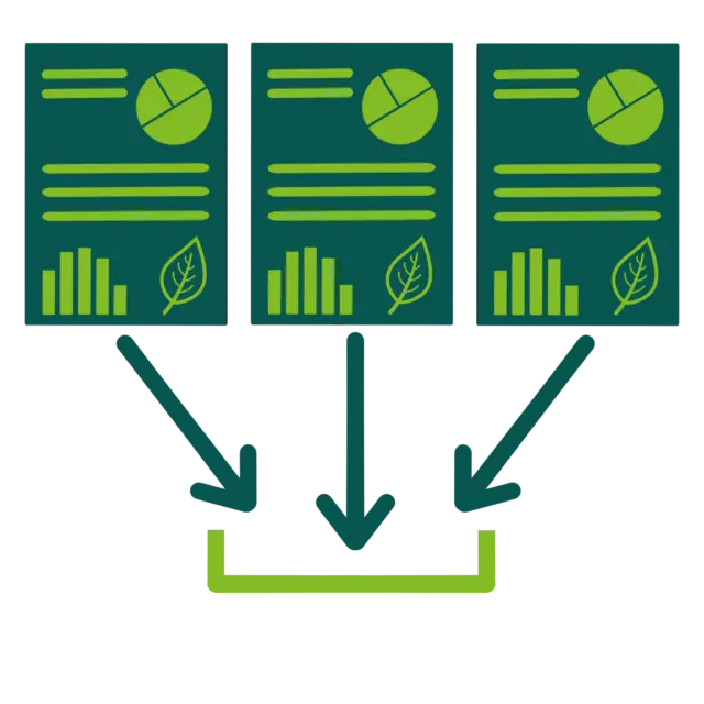 Illustration representing sustainability data analysis and verification