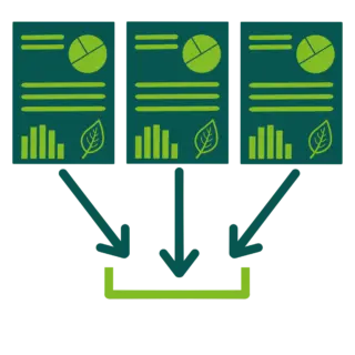 Illustration representing sustainability data analysis and verification